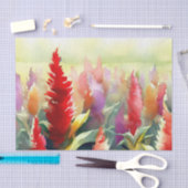 花のフィールド – セロシア(C)水色 薄葉紙 (クラフト)