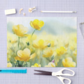 花のフィールド – バターカップ(C)水彩 薄葉紙 (クラフト)