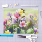 花のフィールド – プリムローズ(A)水彩色 薄葉紙 (クラフト)