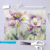 花のフィールド – ヘレボア(B)水色 薄葉紙 (クラフト)