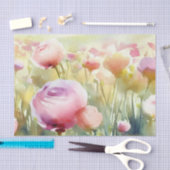 花のフィールド – ランヌカルス(A)水色 薄葉紙 (クラフト)