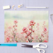 花のフィールド – ワックスフラワー(D)水色 薄葉紙 (クラフト)