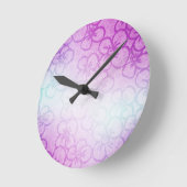 花のフィールド – 紫 ラウンド壁時計 (傾斜)