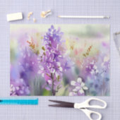 花のフィールド – 薄紫(B)水色 薄葉紙 (クラフト)