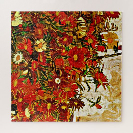 花のフィールド – Egon Schieleのアートワーク、 ジグソーパズル (横)