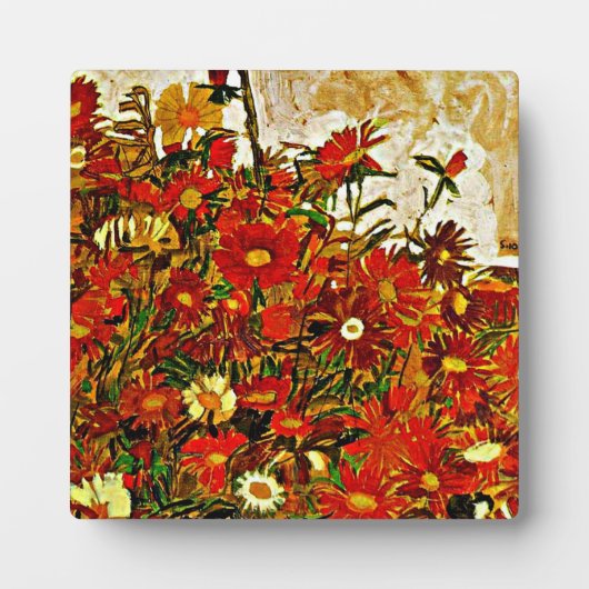 花のフィールド – Egon Schieleのアートワーク、 フォトプラーク (正面)