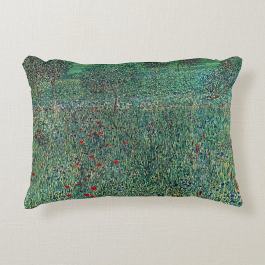 花のフィールドLitzlbergクリムト、ヴィンテージ風景 アクセントクッション (正面)