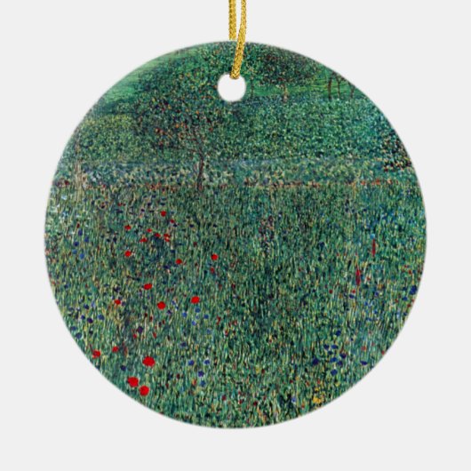 花のフィールドLitzlbergクリムト、ヴィンテージ風景 セラミックオーナメント (正面)