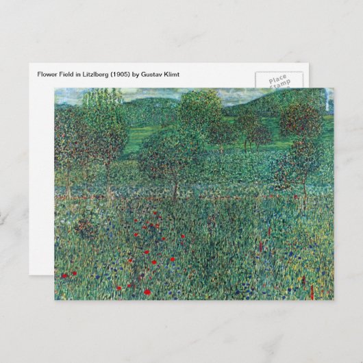花のフィールドLitzlbergクリムト、ヴィンテージ風景 ポストカード (正面/裏面)