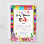花のフェスタのベビーシャワーの陽気な招待状の女の子 招待状 (正面)