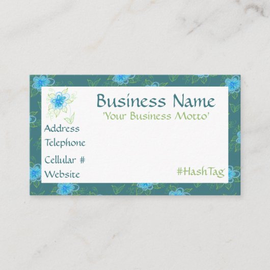 花のフェミニン咲いたデザイナーの名刺 割引カード (正面)