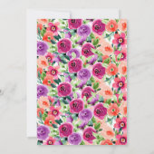 花のフクロウの子供の誕生日 招待状 (裏面)