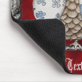 花のフクロウの赤のマウスパッド マウスパッド (コーナー)