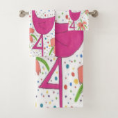 花のフラミンゴのフェスタのBathタオルセット バスタオルセット (インサイチュ)