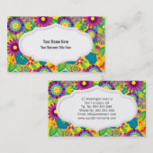 花のフラワーパワーのサロンのカラフルの開花 名刺 (正面/裏面)