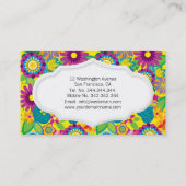 花のフラワーパワーのサロンのカラフルの開花 名刺 (裏面)