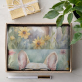 花のフランスの水色ブルドッグ 薄葉紙 (ギフト)