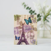 花のフランス人のエッフェル塔のパリの誕生会 招待状 (スタンド正面)