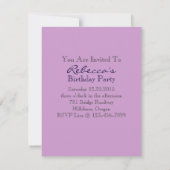 花のフランス人のエッフェル塔のパリの誕生会 招待状 (裏面)