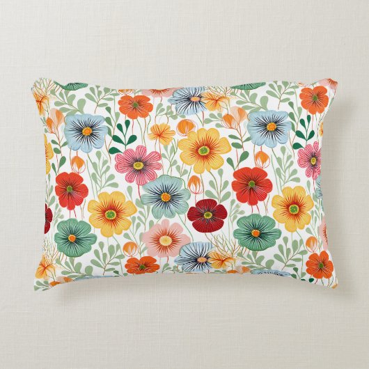 花のフルカラー アクセントクッション (正面)