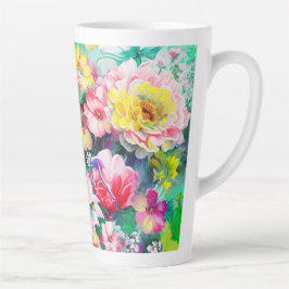 花のフル開花 カフェラテマグ