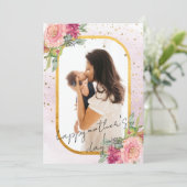 花のフレームの写真 マザーズデー カード (スタンド正面)