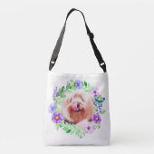 花のフレームの2枚の写真のカスタムバッグ クロスボディバッグ (裏面)