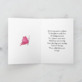 花のフレームを持つフォトバースデーカード カード (内部)