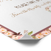 花のフレームラブはスイート ブライダルシャワー ウェディング ポスター (角)