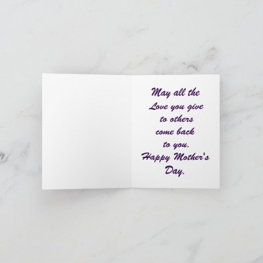 花のフレーム 母の日のグリーティングカード カード (内部)