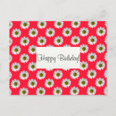 花のフローラデザインデイジーオン赤ピンク ポストカード (正面)
