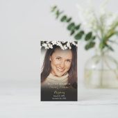 花のフローラ写真葬式祈りの言葉カード 名刺 (スタンド正面)