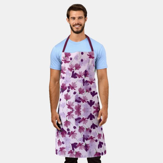 花のフローラ抽象芸術 エプロン (着用した状態)