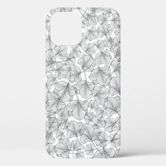 花のフローラ背景線画 Case-Mate iPhoneケース (裏面)