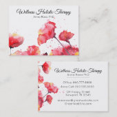 *~*花のフローラ赤ポピーの水色 名刺 (正面/裏面)