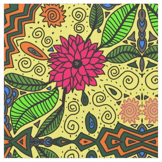 花のフローラ ファブリック (クローズアップ)