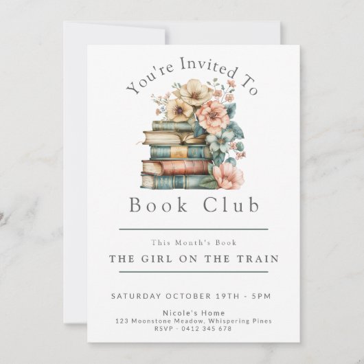 花のブッククラブ招待状 招待状 (正面)