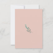 花のブッシュピンクのユーカリグリーンウェディング 招待状 (裏面)