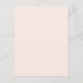 花のブッシュピンクの結婚式の詳細　偽の金の花輪 エンクロージャーカード (裏面)