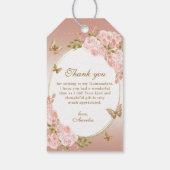 花のブッシュピンクゴールドティアラバタフライキンセアニエラ ギフトタグ (裏面)