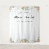 花のブッシュ ウェディングデコレーション フォト背景 タペストリー (正面)