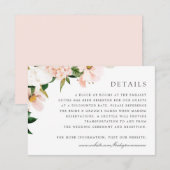 花のブッシュ マグノリア ハイドランジア エレガントなディテール 招待状 (正面/裏面)