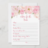 花のブライダルシャワーのアドバイスカード 招待状 (正面)
