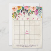 花のブライダルシャワーのビンゴカード 招待状 (正面)