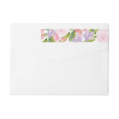 花のブライダルシャワーの住所リターンラベル ラップアラウンドラベル (裏面)