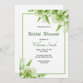 花のブライダルシャワーの招待状カードテンプレート 招待状 (正面/裏面)