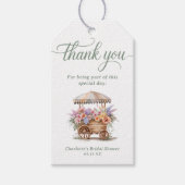 花のブライダルシャワーの花への感謝 ギフトタグ (正面)