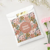 花のブライダルシャワーまたはウェディングのパーソナライズ フェイバーバッグ (封をした状態)