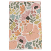 花のブライダルシャワーまたはウェディング ミディアムペーパーバッグ (裏面)