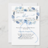 花のブライダルシャワーをする前に何か青 招待状 (正面)